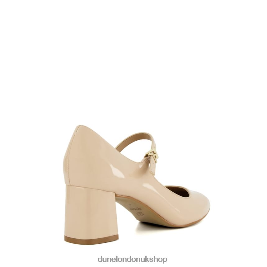 Patent Block-Heel Mary Jane Courts Women N4BBPB91 Dune London Alenna Nude