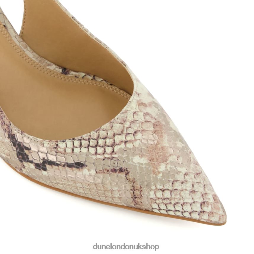 Slingback Court Shoes Women N4BBPB124 Dune London Capitol Reptile