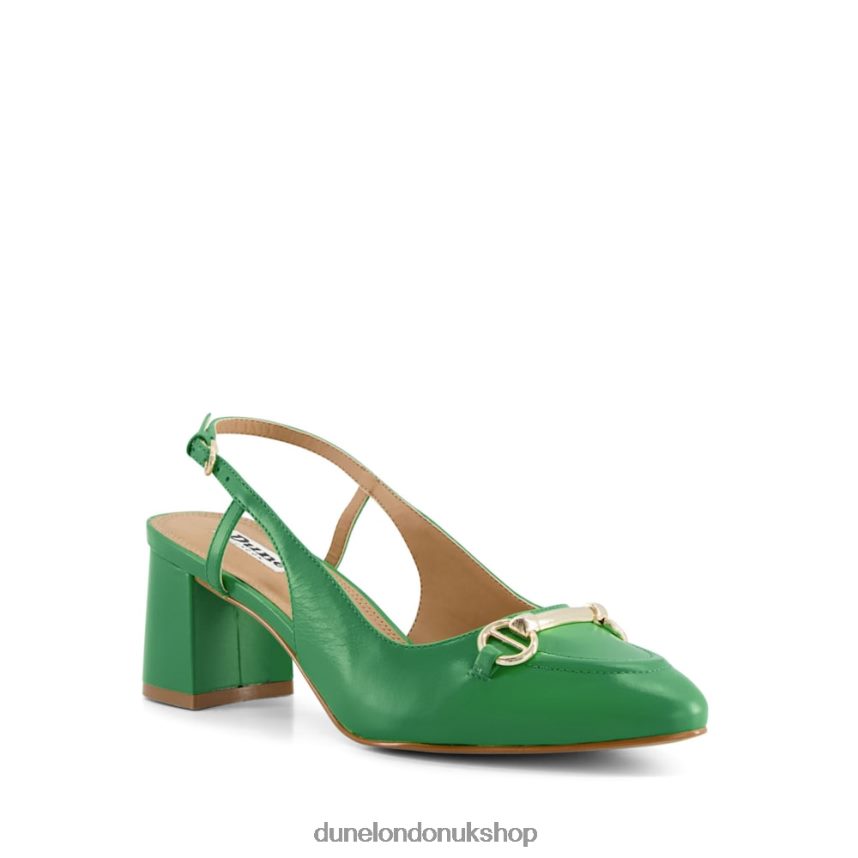 Snaffle-Trim Block-Heel Slingback Courts Women N4BBPB350 Dune London Cassie Green