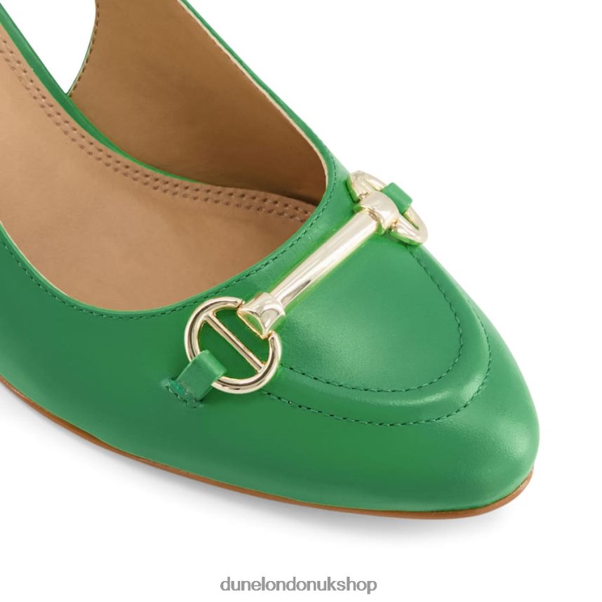 Snaffle-Trim Block-Heel Slingback Courts Women N4BBPB350 Dune London Cassie Green