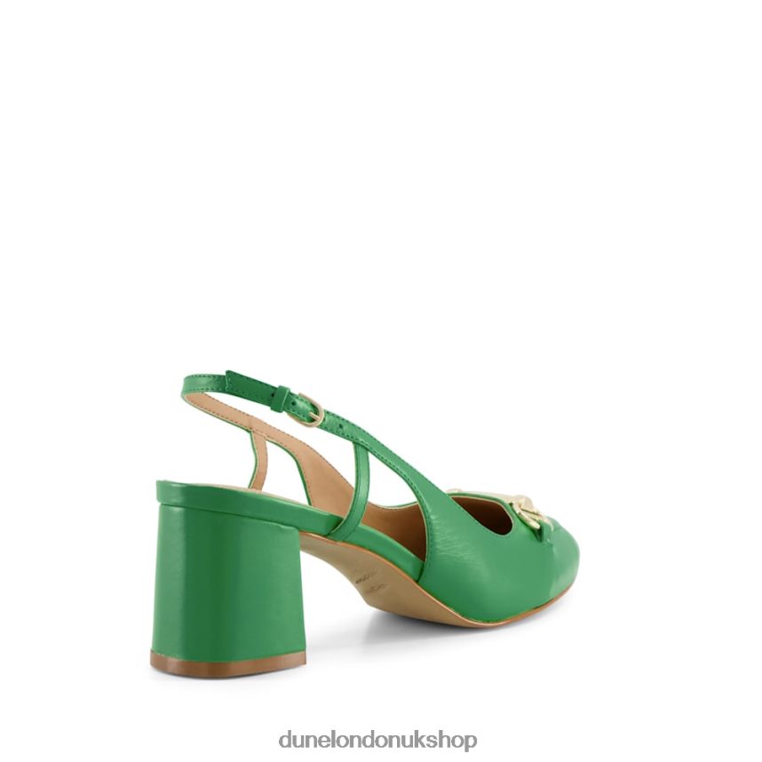 Snaffle-Trim Block-Heel Slingback Courts Women N4BBPB350 Dune London Cassie Green