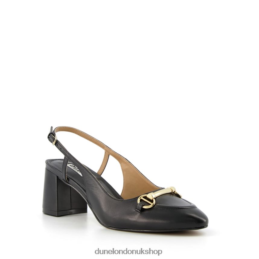 Snaffle-Trim Block-Heel Slingback Courts Women N4BBPB387 Dune London Cassie Black