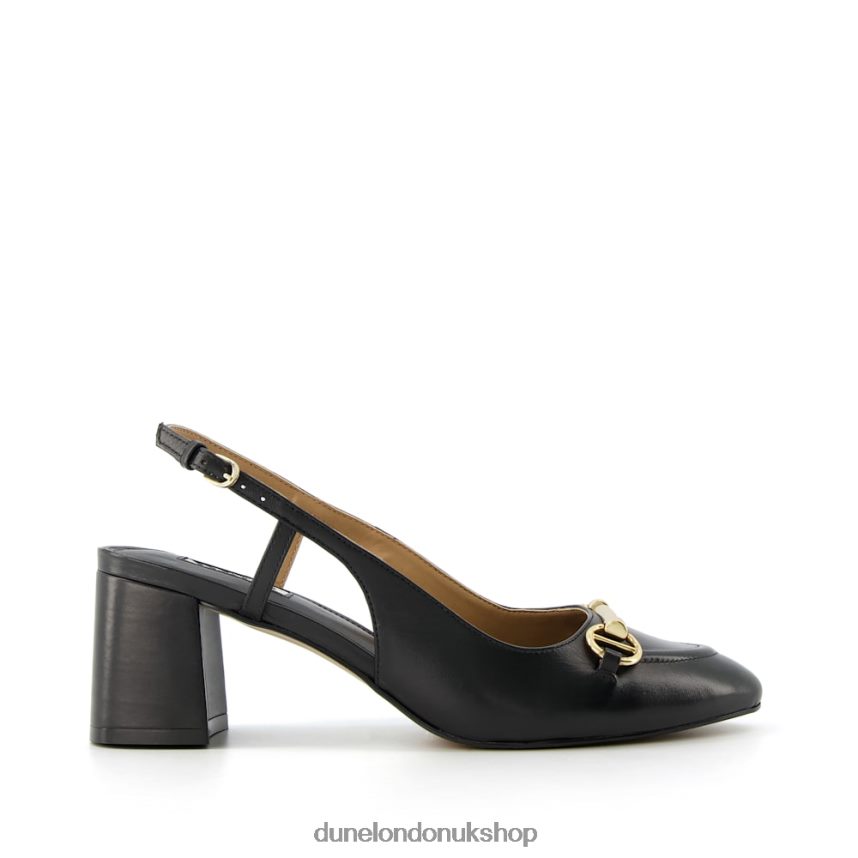 Snaffle-Trim Block-Heel Slingback Courts Women N4BBPB387 Dune London Cassie Black