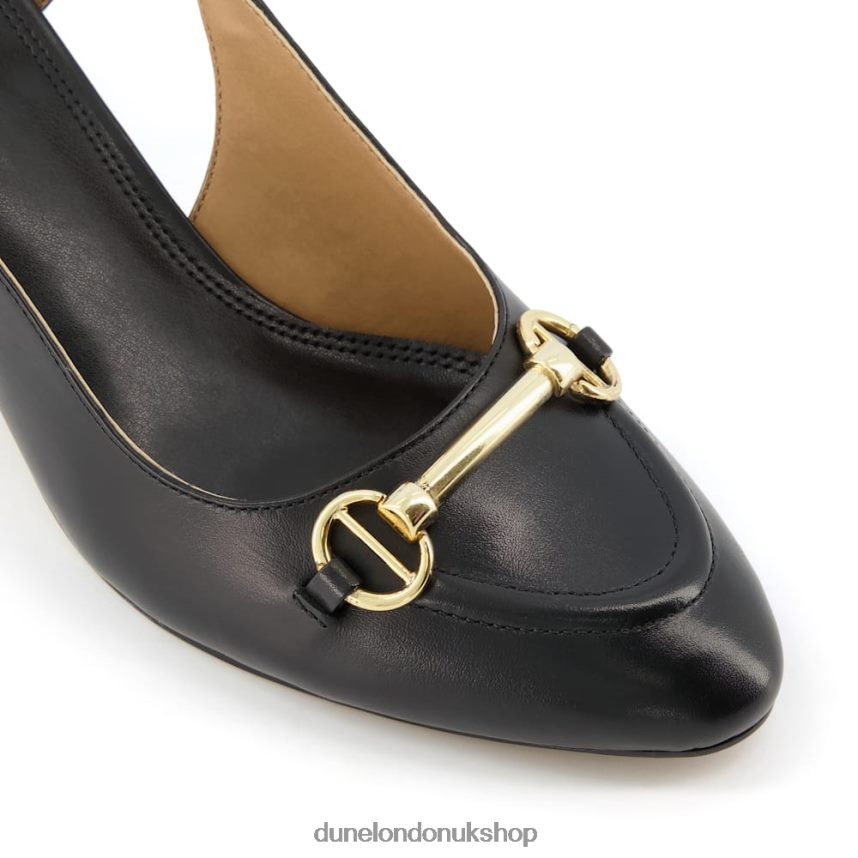 Snaffle-Trim Block-Heel Slingback Courts Women N4BBPB387 Dune London Cassie Black