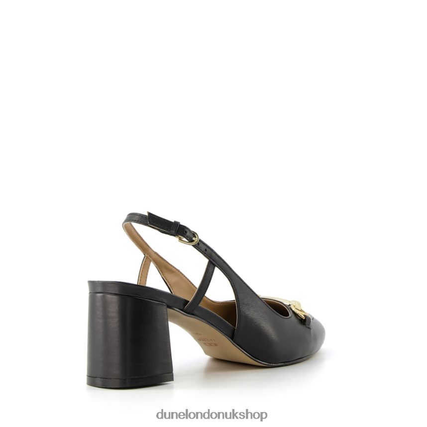 Snaffle-Trim Block-Heel Slingback Courts Women N4BBPB387 Dune London Cassie Black