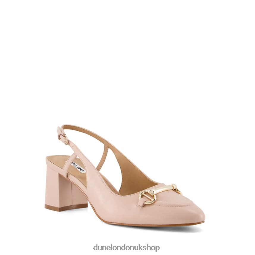 Snaffle-Trim Block-Heel Slingback Courts Women N4BBPB507 Dune London Cassie Nude