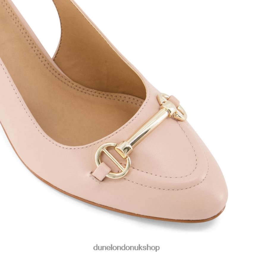 Snaffle-Trim Block-Heel Slingback Courts Women N4BBPB507 Dune London Cassie Nude