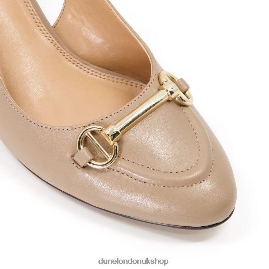 Snaffle-Trim Block-Heel Slingback Courts Women N4BBPB595 Dune London Cassie Taupe