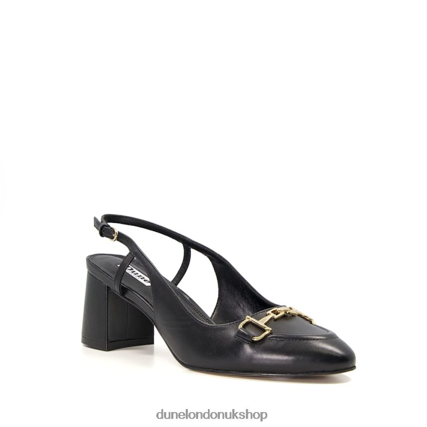 Snaffle-Trim Leather Slingback Shoes Women N4BBPB558 Dune London Cassidy Black