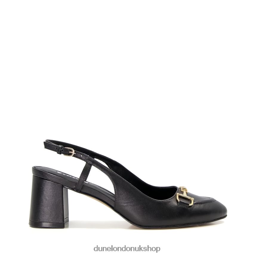 Snaffle-Trim Leather Slingback Shoes Women N4BBPB558 Dune London Cassidy Black