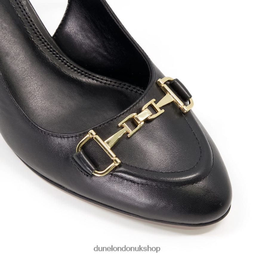 Snaffle-Trim Leather Slingback Shoes Women N4BBPB558 Dune London Cassidy Black