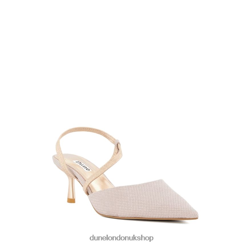 Wide Fit Flare-Heel Courts Women N4BBPB75 Dune London Citrus Rose Gold - Click Image to Close