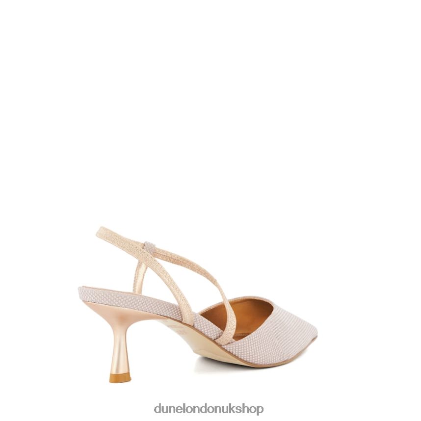 Wide Fit Flare-Heel Courts Women N4BBPB75 Dune London Citrus Rose Gold