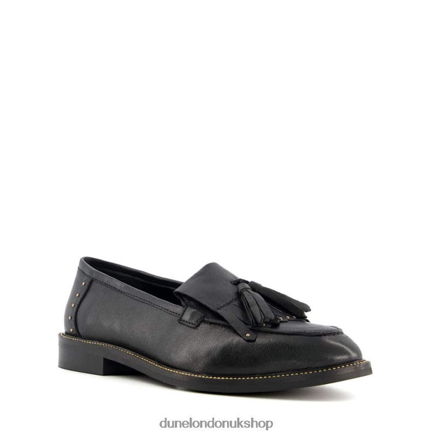 Apron Tassel Loafers Women N4BBPB616 Dune London Glendas Black - Click Image to Close