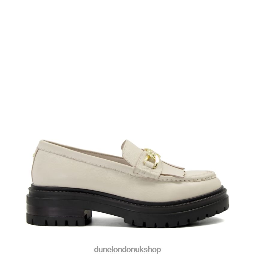 Chain-Tassel-Detail Chunky Loafers Women N4BBPB477 Dune London Georgiana Ecru