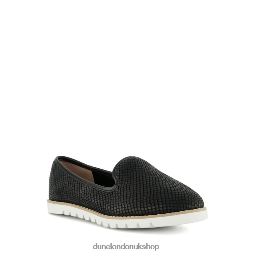 Cleated-Sole Casual Loafers Women N4BBPB121 Dune London Galleoni Black - Click Image to Close