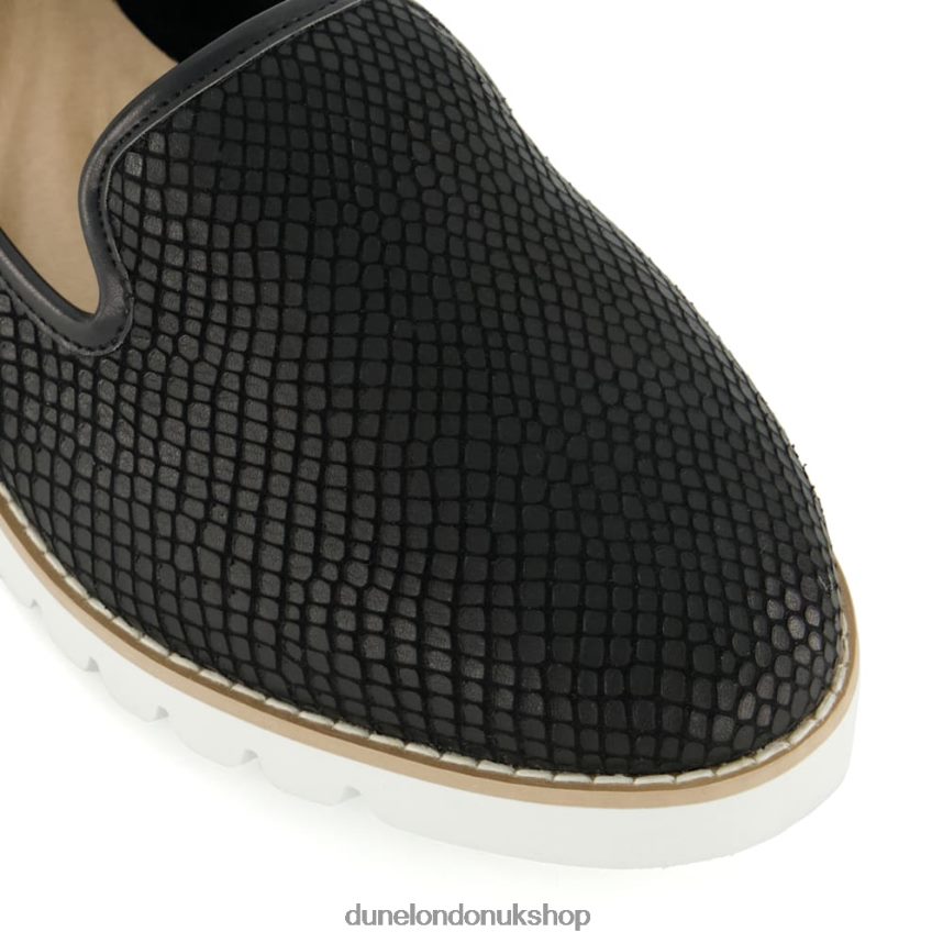 Cleated-Sole Casual Loafers Women N4BBPB121 Dune London Galleoni Black