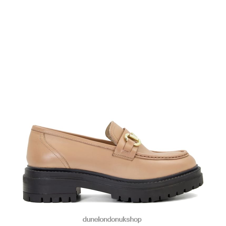 Cleated-Sole Leather Snaffle-Trim Loafers Women N4BBPB469 Dune London Gallagher Camel