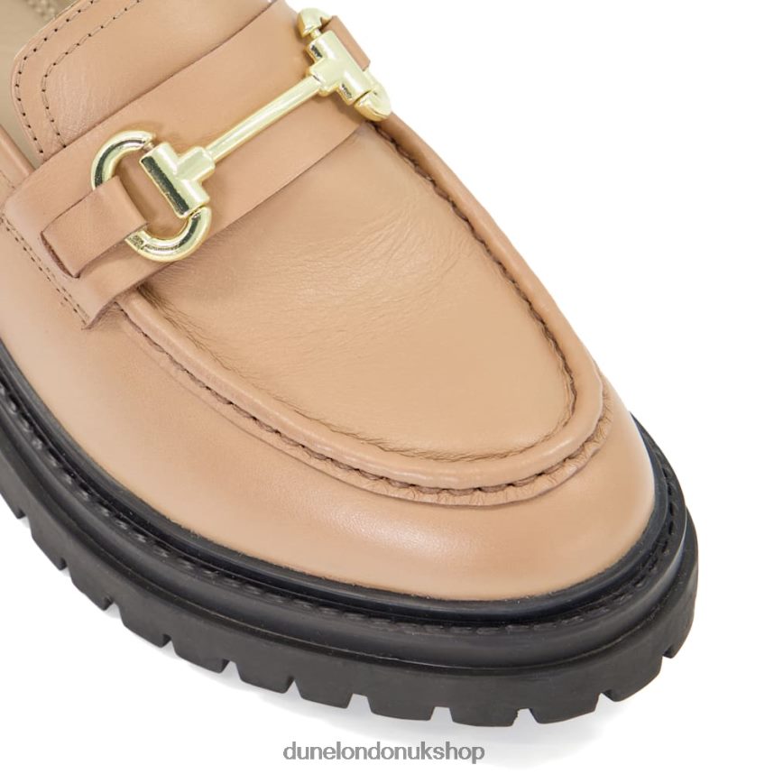 Cleated-Sole Leather Snaffle-Trim Loafers Women N4BBPB469 Dune London Gallagher Camel