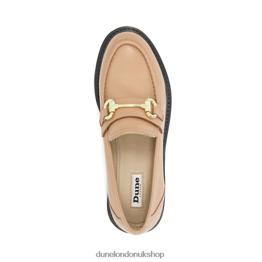 Cleated-Sole Leather Snaffle-Trim Loafers Women N4BBPB469 Dune London Gallagher Camel