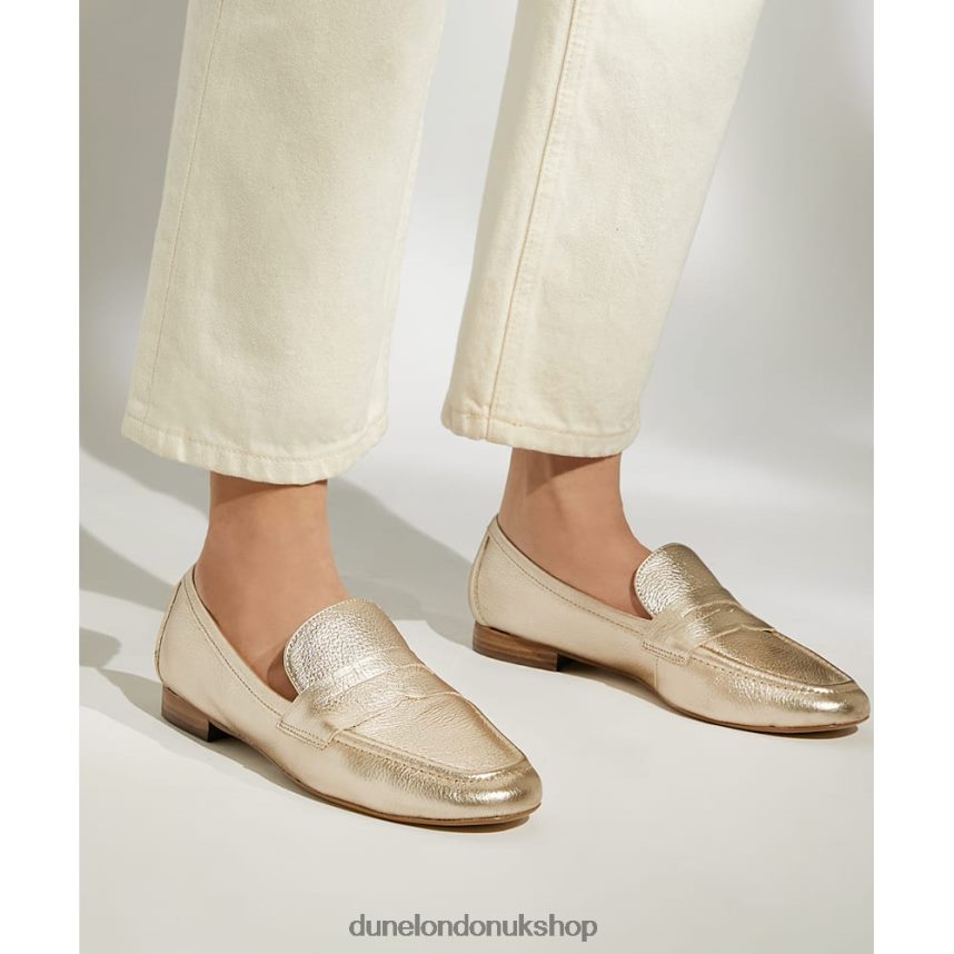 Flat Penny Loafers Women N4BBPB482 Dune London Gianetta Gold