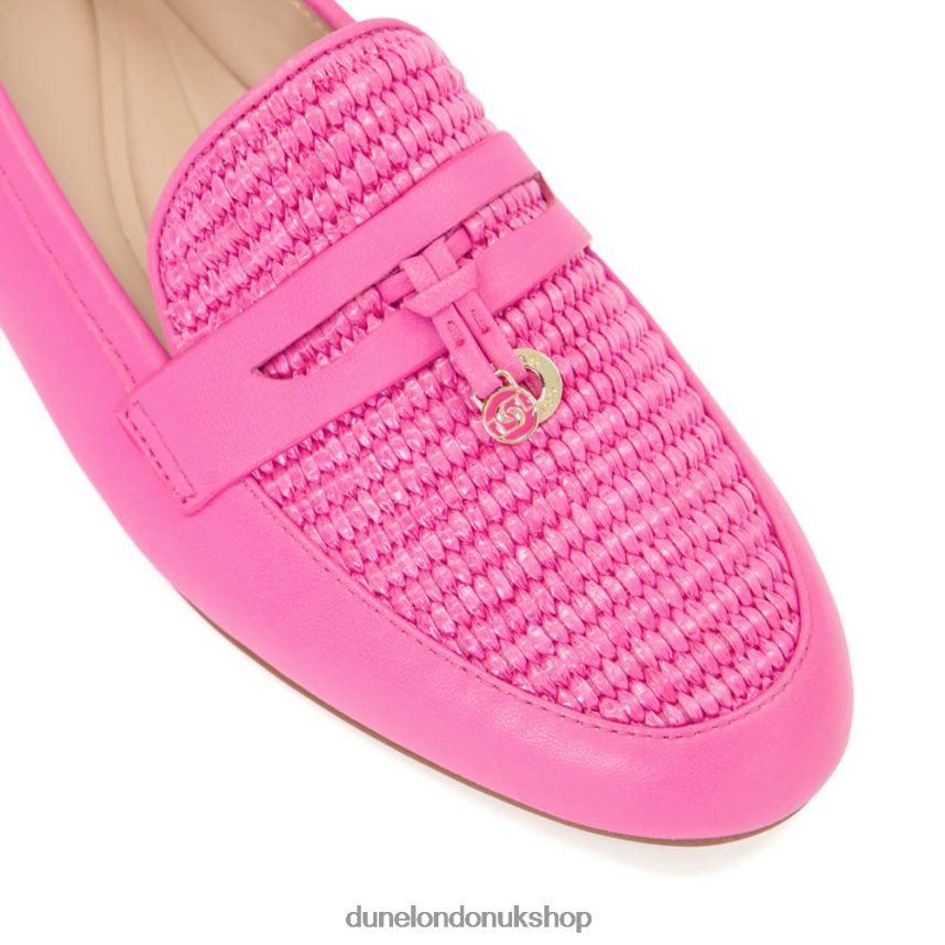 Laser-Cut Penny Loafers Women N4BBPB111 Dune London Gallivant Pink