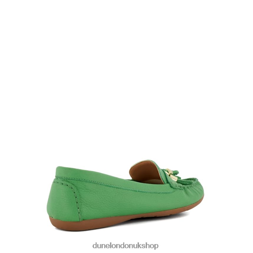 Leather Tassel-Trimmed Loafers Women N4BBPB580 Dune London Garner Green