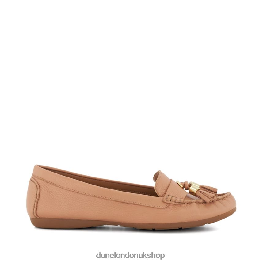 Leather Tassel-Trimmed Loafers Women N4BBPB581 Dune London Garner Tan