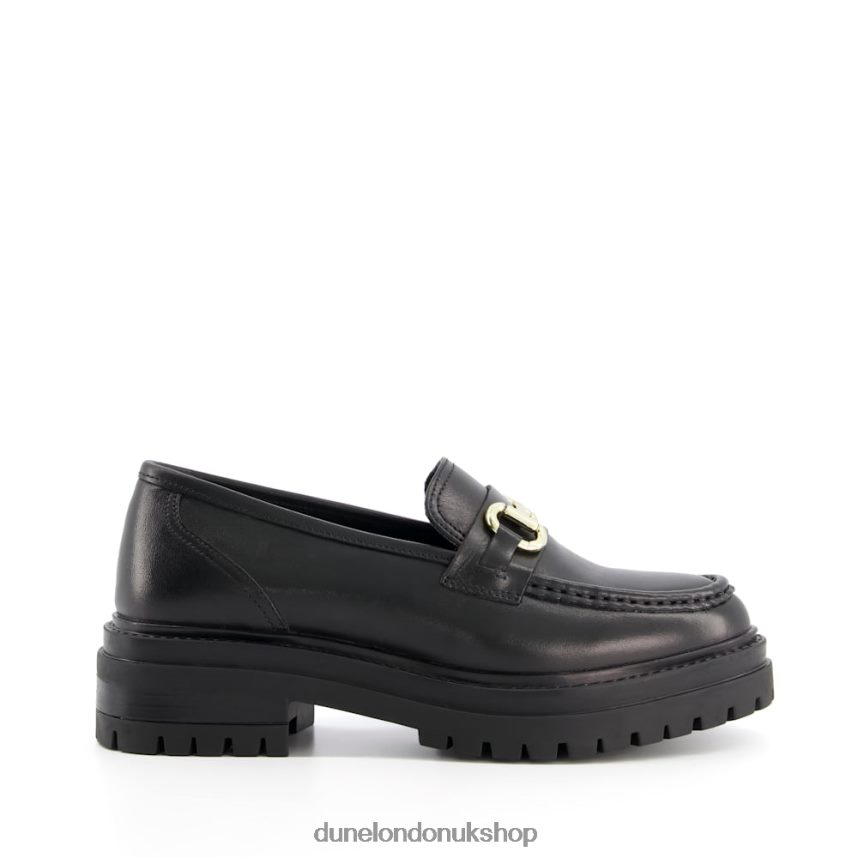 Leather Tractor Snaffle Loafers Women N4BBPB384 Dune London Gallagher Black