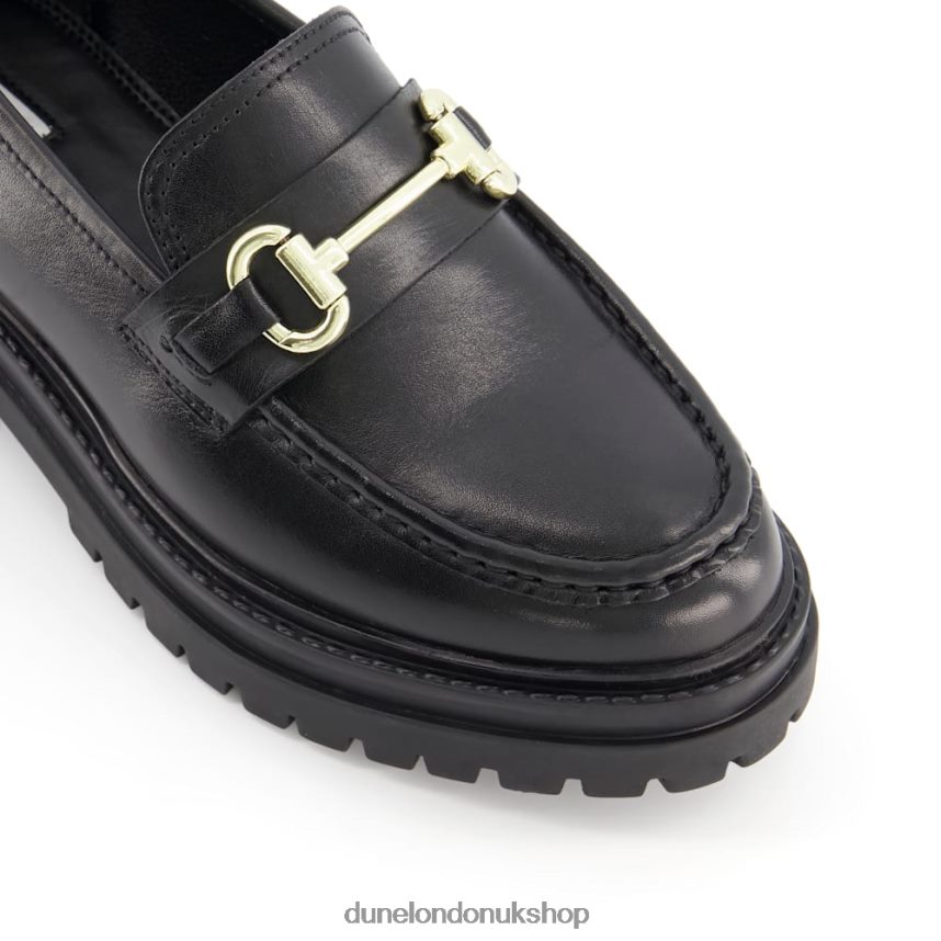 Leather Tractor Snaffle Loafers Women N4BBPB384 Dune London Gallagher Black