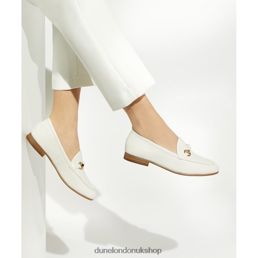 Metal-Trim-Snaffle Loafers Women N4BBPB108 Dune London Grandeur White