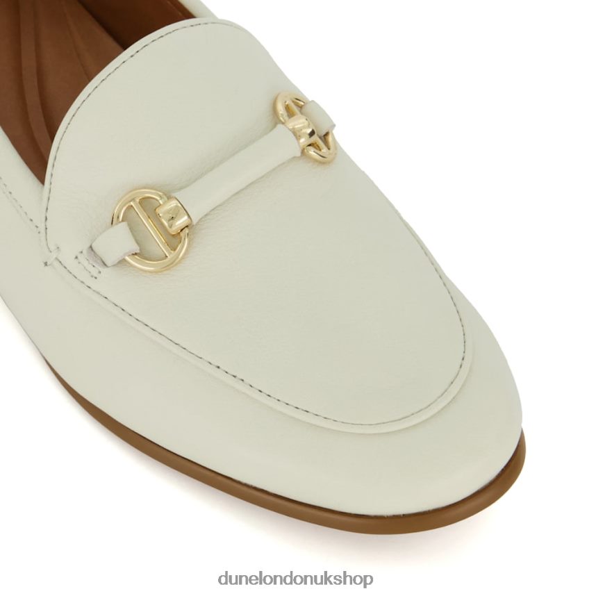 Metal-Trim-Snaffle Loafers Women N4BBPB108 Dune London Grandeur White