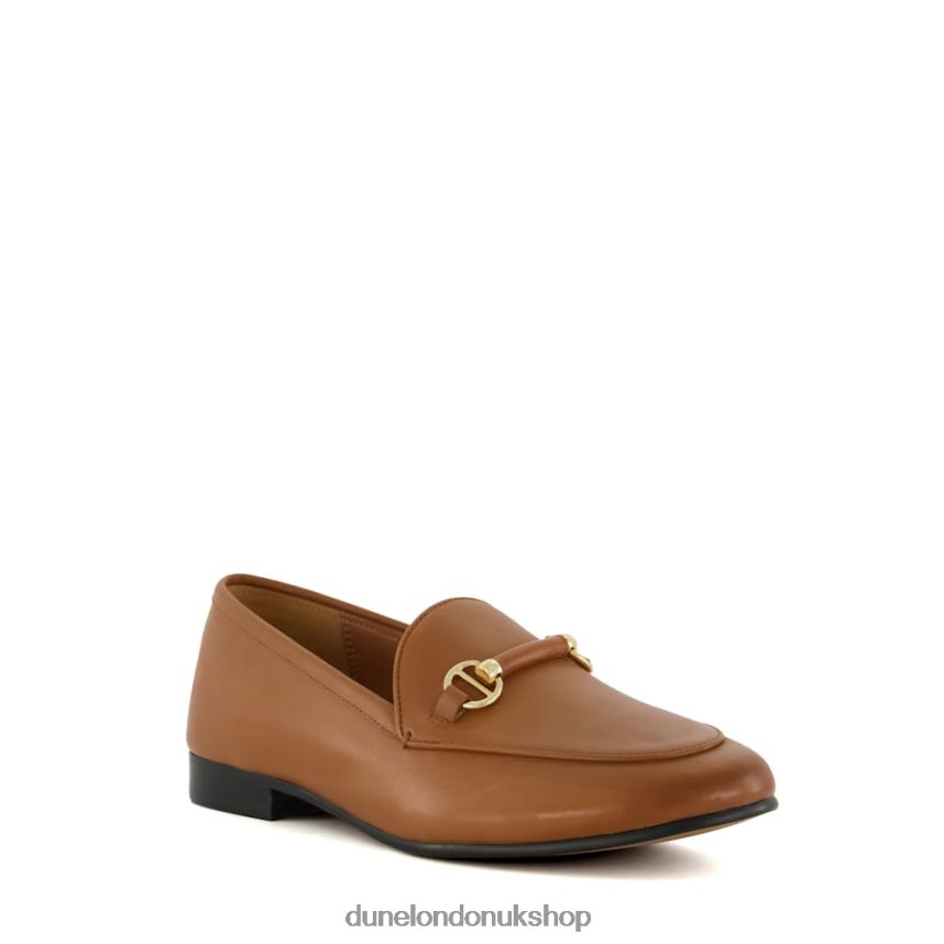 Metal-Trim-Snaffle Loafers Women N4BBPB118 Dune London Grandeur Tan - Click Image to Close