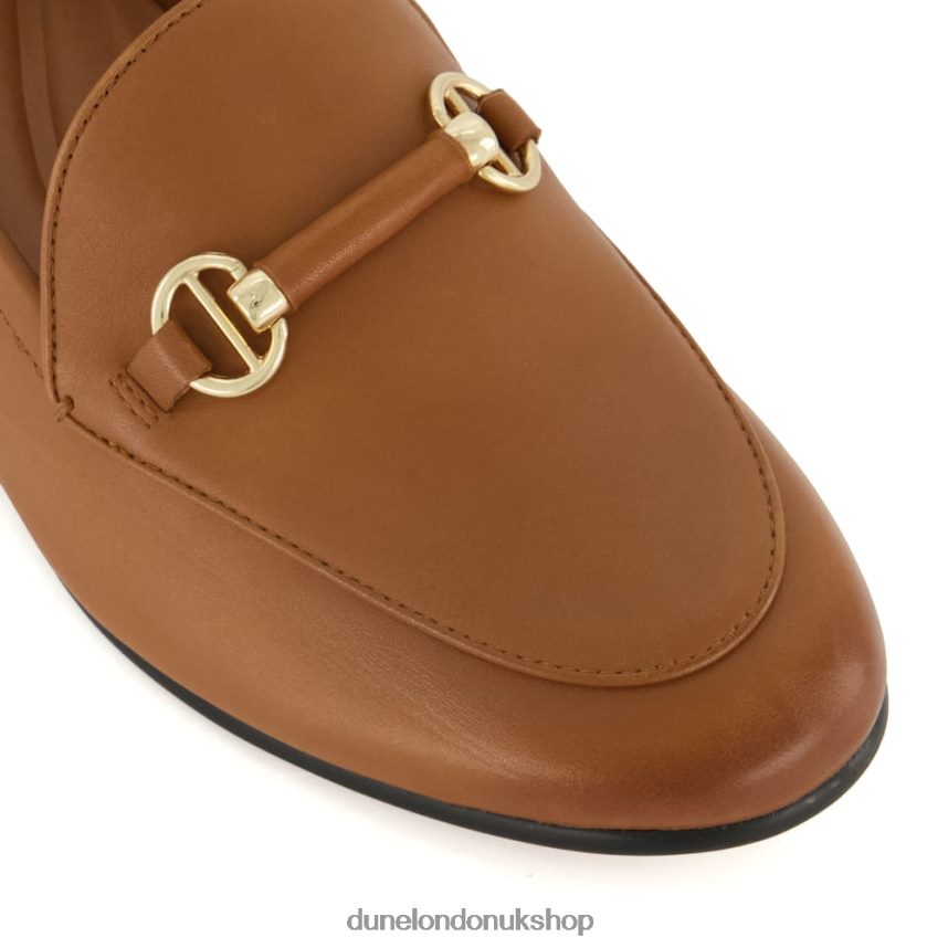 Metal-Trim-Snaffle Loafers Women N4BBPB118 Dune London Grandeur Tan