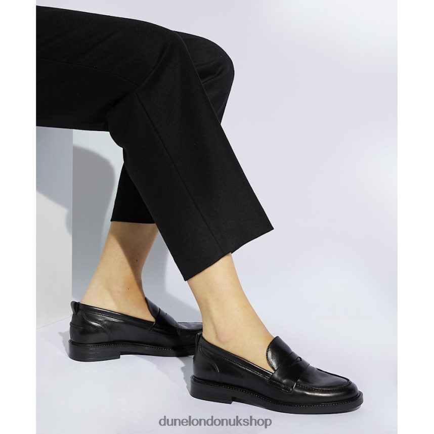 Minimalist Penny Loafers Women N4BBPB324 Dune London Geeno Black