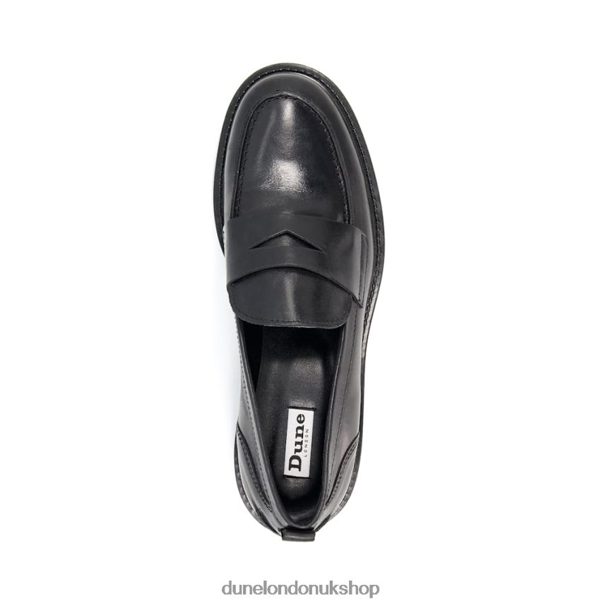 Minimalist Penny Loafers Women N4BBPB324 Dune London Geeno Black