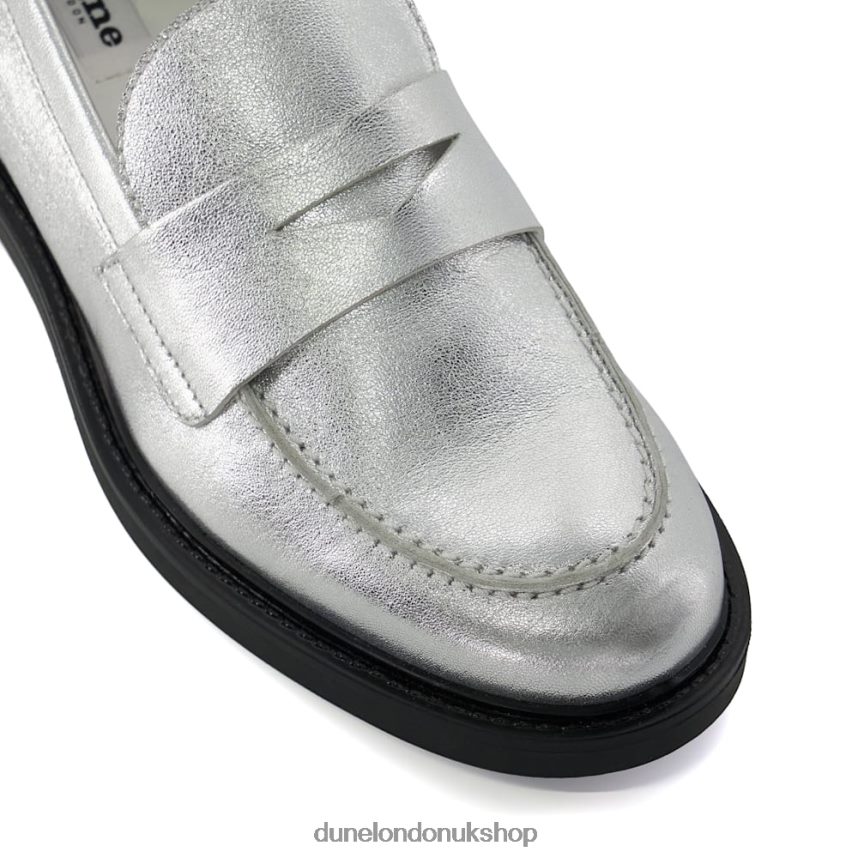 Penny Loafers Women N4BBPB21 Dune London Geeno Silver