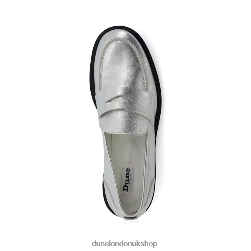 Penny Loafers Women N4BBPB21 Dune London Geeno Silver