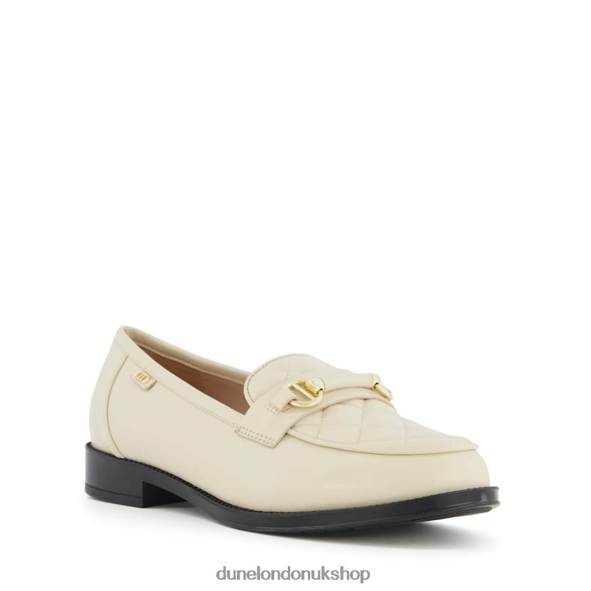 Quilted Snaffle Trim Loafers Women N4BBPB539 Dune London Glynne Cream - Click Image to Close