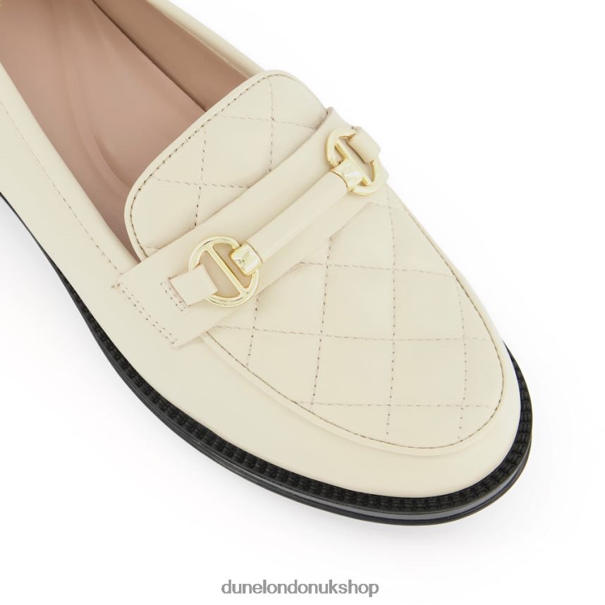 Quilted Snaffle Trim Loafers Women N4BBPB539 Dune London Glynne Cream