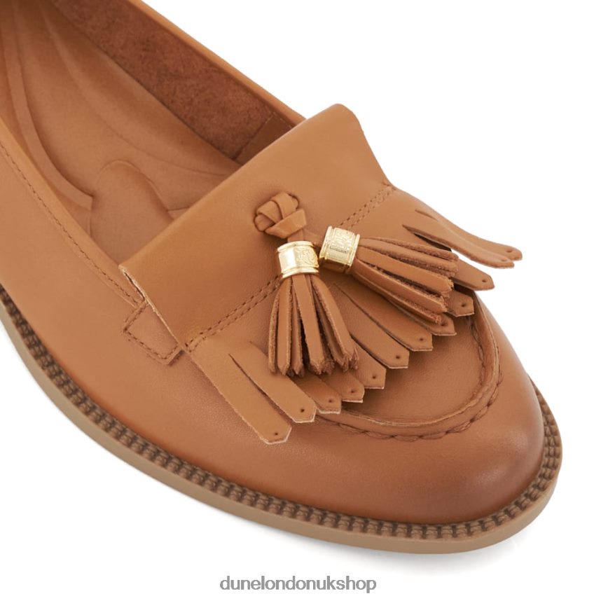 Tassel-Fringe-Trim Loafers Women N4BBPB55 Dune London Granthams Tan