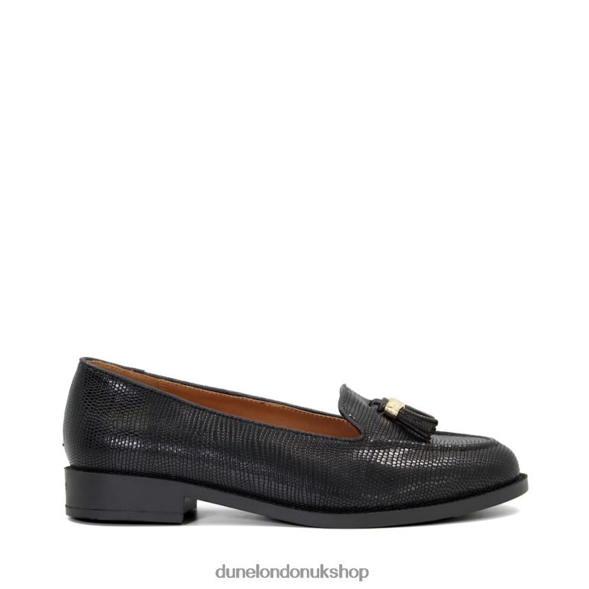 Tassel-Trim Leather Loafers Women N4BBPB549 Dune London Global Black