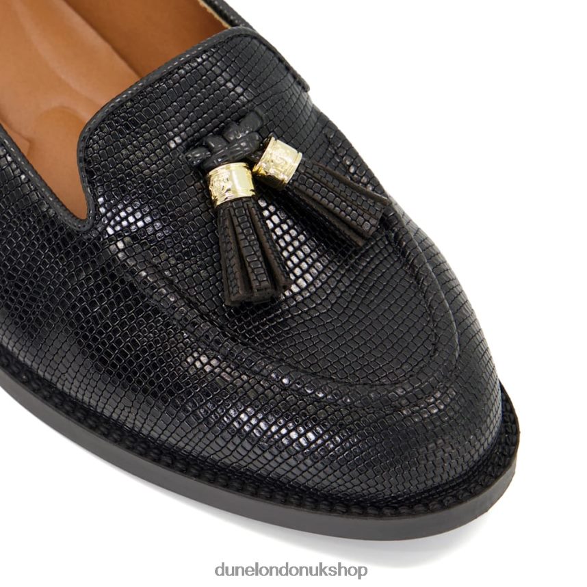 Tassel-Trim Leather Loafers Women N4BBPB549 Dune London Global Black