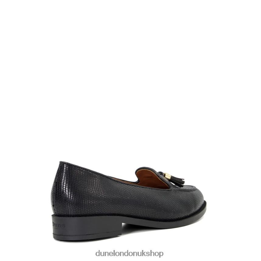 Tassel-Trim Leather Loafers Women N4BBPB549 Dune London Global Black