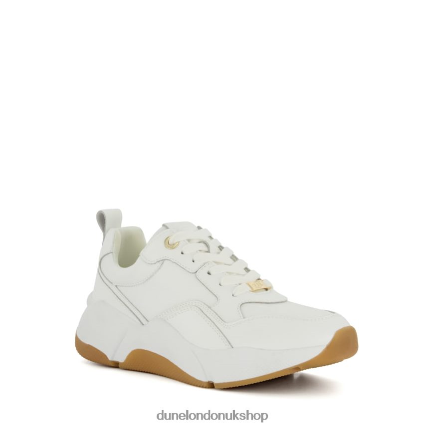 Chunky Leather Runner Trainers Women N4BBPB586 Dune London Eagerly White