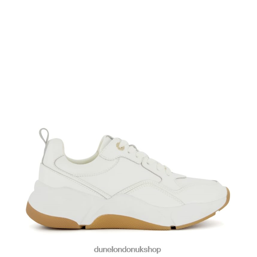 Chunky Leather Runner Trainers Women N4BBPB586 Dune London Eagerly White