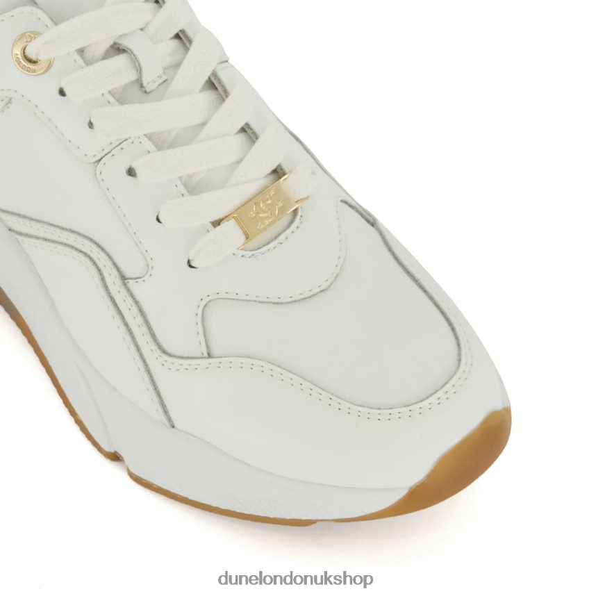 Chunky Leather Runner Trainers Women N4BBPB586 Dune London Eagerly White