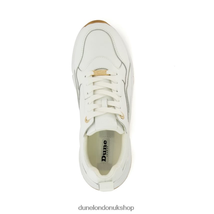 Chunky Leather Runner Trainers Women N4BBPB586 Dune London Eagerly White