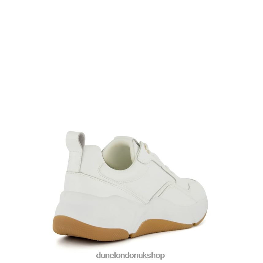 Chunky Leather Runner Trainers Women N4BBPB586 Dune London Eagerly White