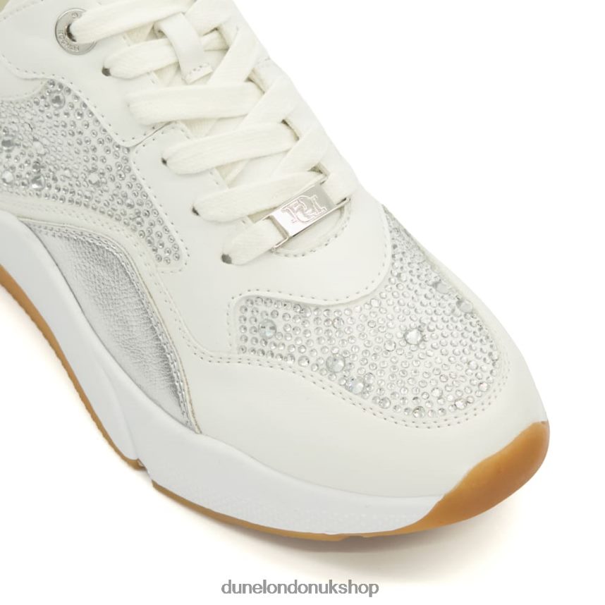 Diamante Chunky Lace-Up Runner Trainers Women N4BBPB221 Dune London Eagerlys White